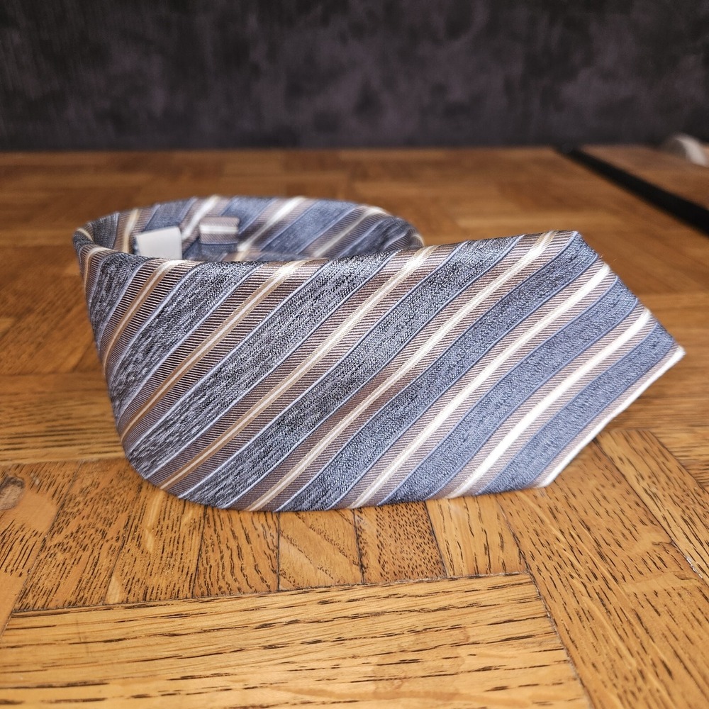 JOSEPH‎ ABBOUD Neck Tie Mens Red Blue Striped Modern Suit Dress Business Slate